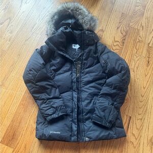 Columbia Titanium 550 Down black Ski  Jacket Hood Puffer Size S